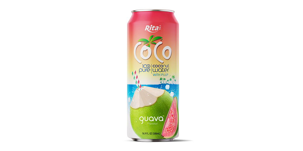 500ML CAN COCONUT WATER WITH GUAVA FLAVOR
